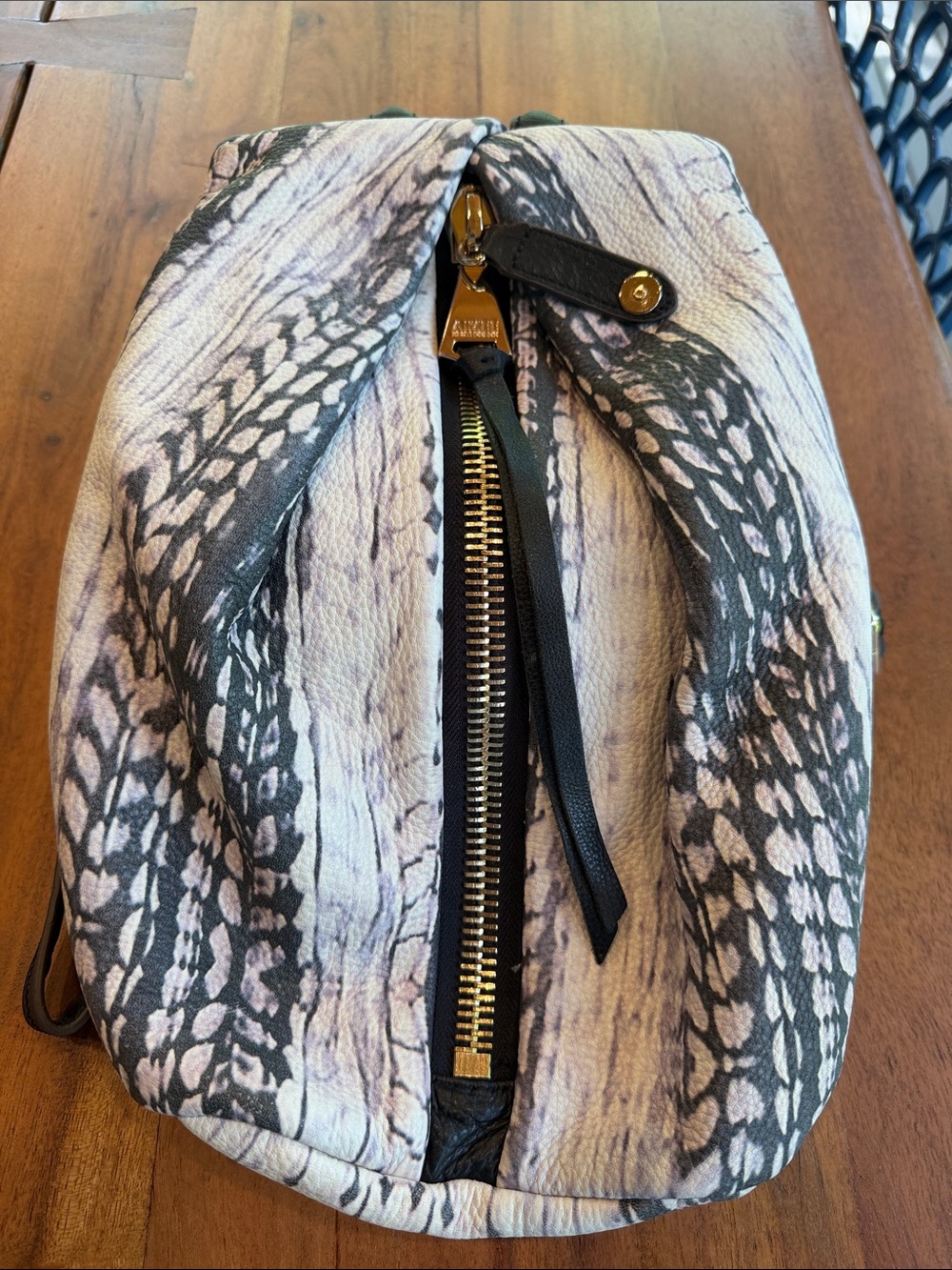 Aimee Kestenberg Printed Backpack in Black & Cream